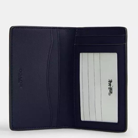 NWT Coach Id Wallet In Signature Canvas CW367, Light Denim / Midnight Navy - Picture 5 of 5